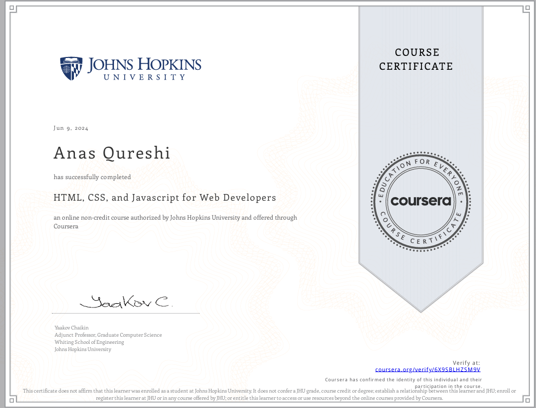 HTML, CSS, and JavaScript for Web Developers